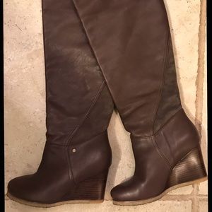 Leather UGG Wedge Tall Boot